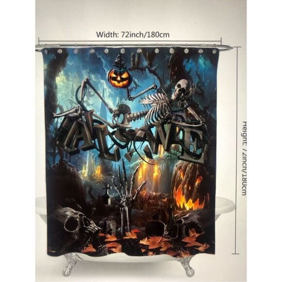 Halloween spooky Shower Curtain NWT - Picture 2 of 3